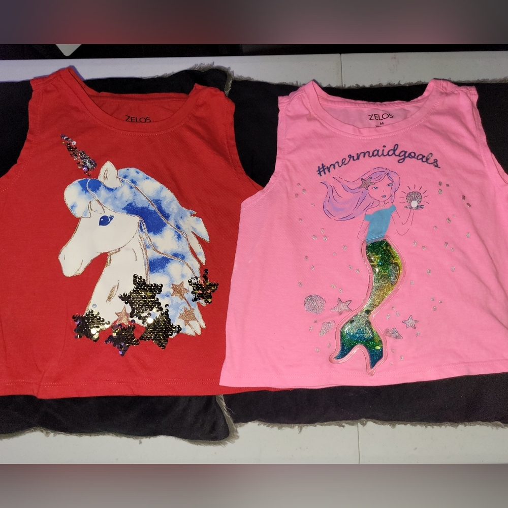 👧🏾🎽🧜‍♀️🦄Little Girls Zelos Tank Top Shirts👧🏾🎽🧜‍♀️🦄 Size: M  (5/6)